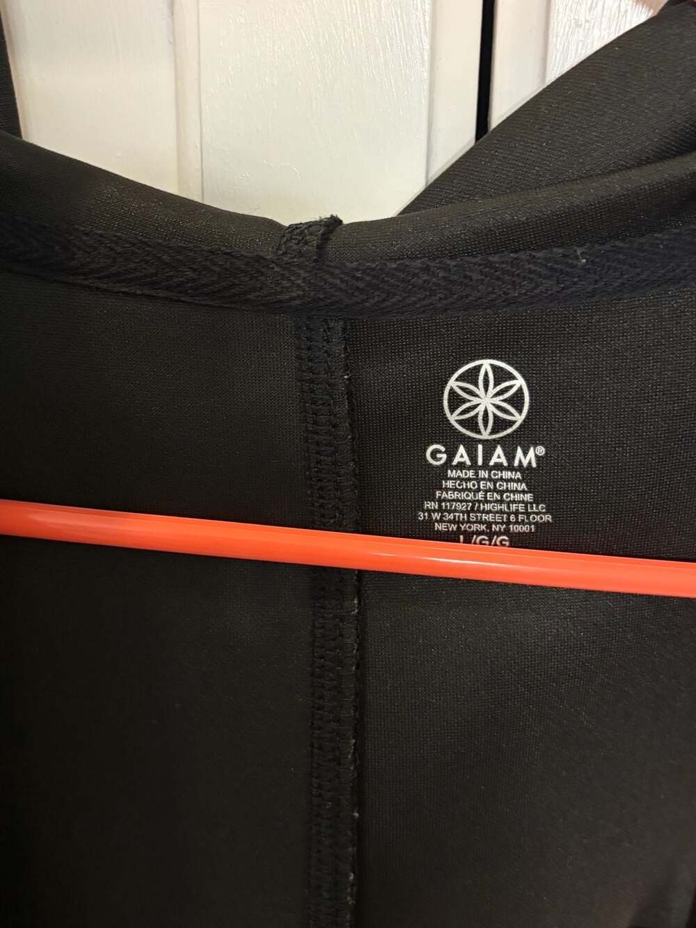 Gaiam Black Open Front Hooded Cardigan with Pockets Size Large - Picture 4 of 7